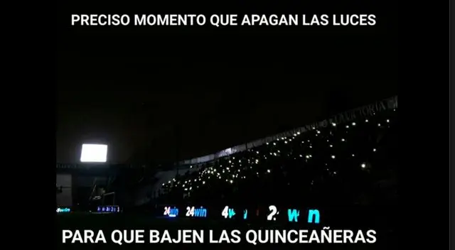 Memes del apagón en Matute antes del inicio del partido entre Alianza Lima y Academia Cantolao. Foto: Facebook