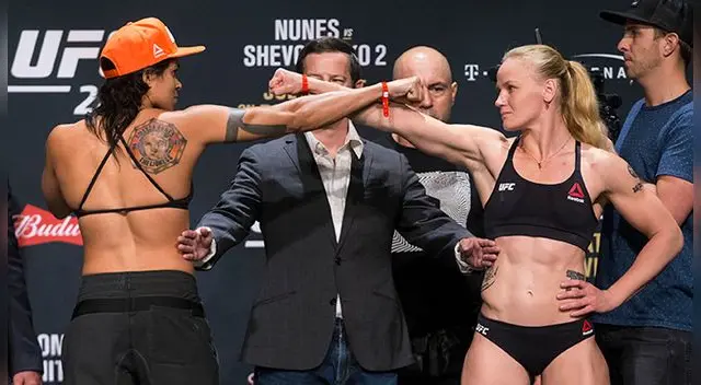 Amanda Nunes y Valentina Shevchenko en el último careo antes del UFC 213. Amanda Nunes y Valentina Shevchenko en el último careo antes del UFC 213.