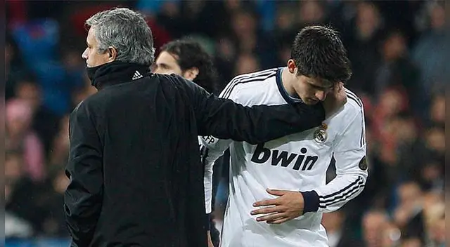 José Mourinho y Álvaro Morata durante su etapa en el Real Madrid.