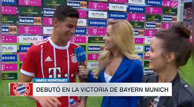 James Rodríguez hablando sus primeras palabras en alemán. James Rodríguez hablando sus primeras palabras en alemán.