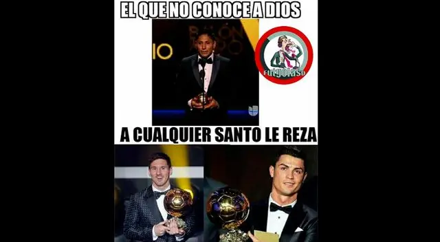 Raúl Ruidíaz y sus viertidos memes en Facebook por su coronación en el Balón de Oro de la Liga MX. Fuente: Facebook