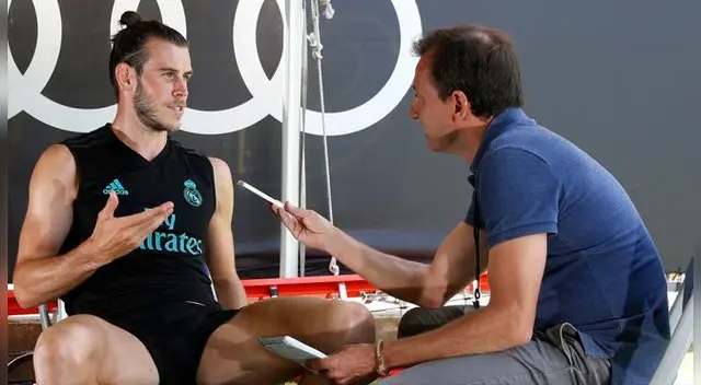 Pablo Polo, redactor de Marca, entrevistando a Bale Pablo Polo, redactor de Marca, entrevistando a Bale