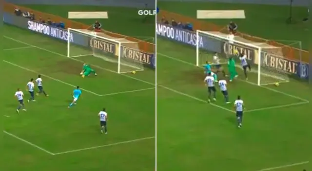 En el Alianza Lima vs. Sporting Cristal, Leao Butrón se hizo una atajadón en la raya del arco. En el Alianza Lima vs. Sporting Cristal, Leao Butrón se hizo una atajadón en la raya del arco.