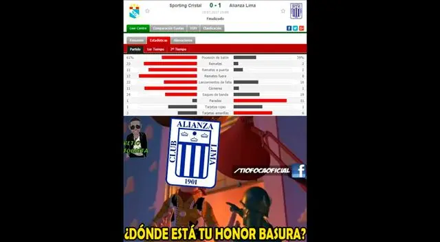 Memes del partido entre Alianza Lima y Sporting Cristal, por la fecha 5 del Torneo Apertura 2017.