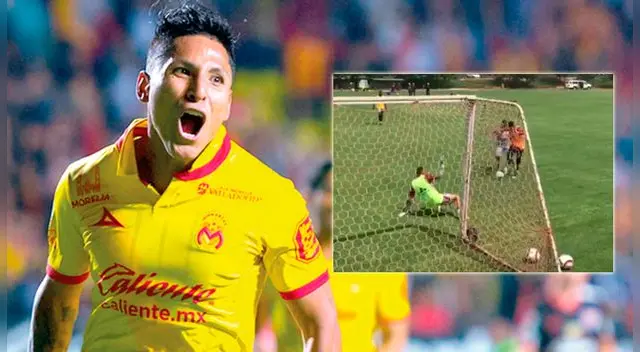 Raúl Ruidíaz celebra su gol en los entrenamientos.