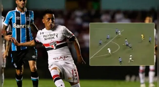 Christian Cueva y su fantástica jugada que casi le da el triunfo a Sao Paulo ante Gremio