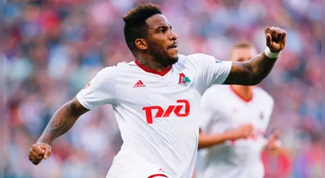 Jefferson Farfán celebra su gol al CSKA de Moscú. Jefferson Farfán celebra su gol al CSKA de Moscú.