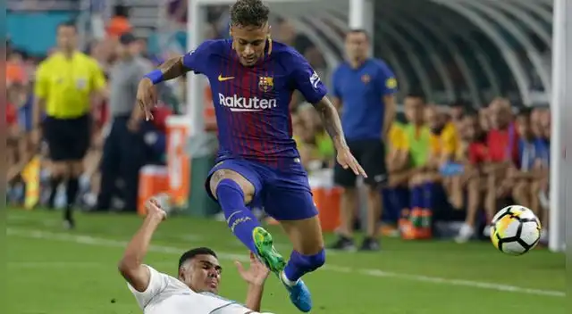 Neymar en el partido de ayer contra el Real Madrid, el brasileño tiene todo listo para marcharse al PSG