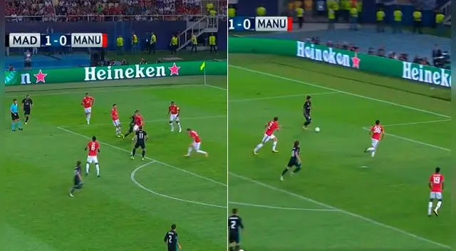 En el Real Madrid vs. Manchester United, El golazo de Isco tras pared con Gareth Bale en la Supercopa de Europa.