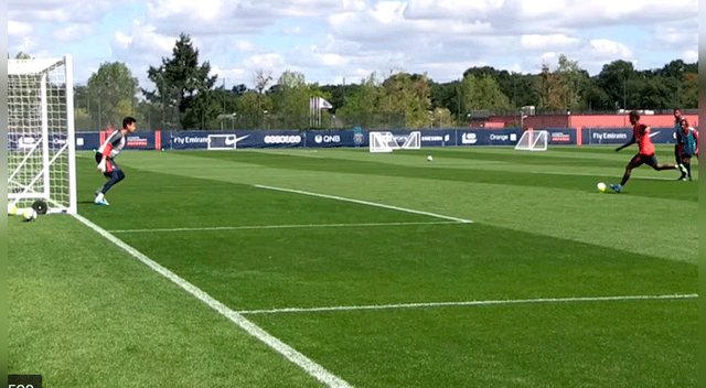 Neymar anotó su primer golazo en los entrenamientos del PSG