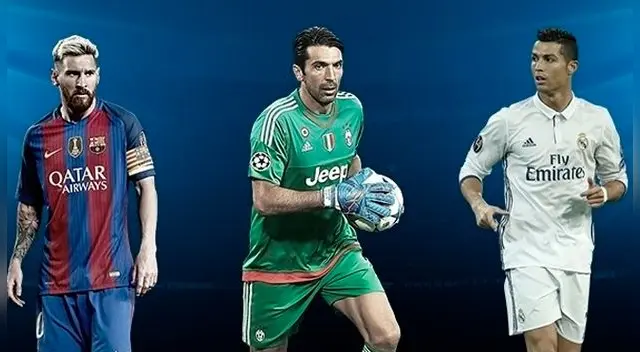 Lionel Messi, Cristiano y Gianluigi Buffon candidatos finalistas al Mejor Jugador de la temporada 2016-17 | FOTO: UCL.