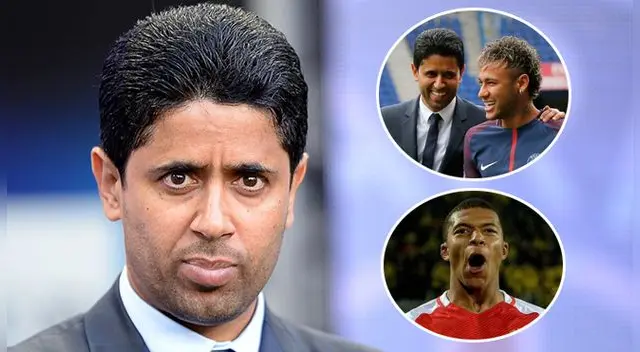 Nasser Al-Khelaïfi  logró convencer a Neymar, pero necesita más tiempo para hacerlo con Kylian Mbappé. Foto: Agencias