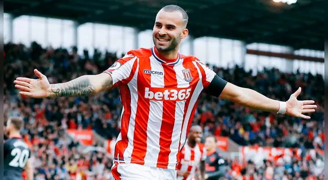 Jesé Rodríguez festeja su primer gol con el Stoke City. Jesé Rodríguez festeja su primer gol con el Stoke City.
