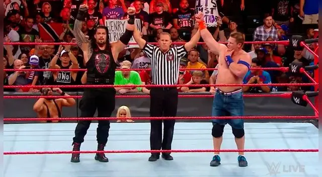 En el WWE Raw, John Cena y Roman Reigns derrotaron a The Miz y Samoa Joe en vibrante pelea