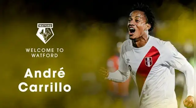 André Carrillo, nuevo jugador del Watford. André Carrillo, nuevo jugador del Watford.