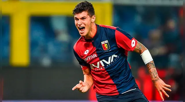 Pietro Pellegri celebra uno de sus goles a la Lazio. Pietro Pellegri celebra uno de sus goles a la Lazio.