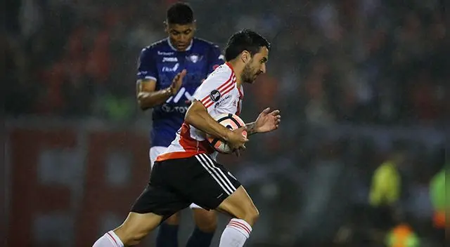 Ignacio Scocco celebra su primer gol a Wilstermann. Ignacio Scocco celebra su primer gol a Wilstermann.