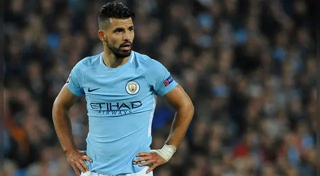 Sergio Aguero durante un partido del Manchester City. Sergio Aguero durante un partido del Manchester City.