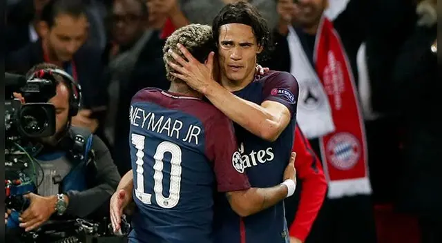 Así fue el abrazo entre Neymar y Edinson Cavani. Foto: EFE
