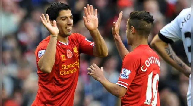 Luis Suárez alabó a Philippe Coutinho y lo quiere como nuevo fichaje para el Barcelona. Foto: AP