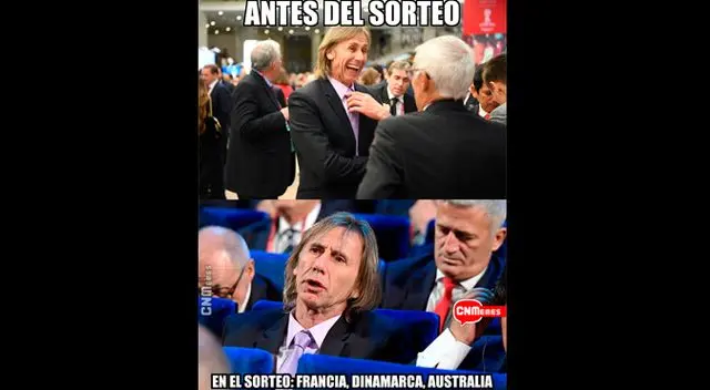 Memes del sorteo del Mundial 2018 en el que Perú le tocó en el Grupo C con Francia, Australia y Dinamarca. Memes del sorteo del Mundial 2018 en el que Perú le tocó en el Grupo C con Francia, Australia y Dinamarca.