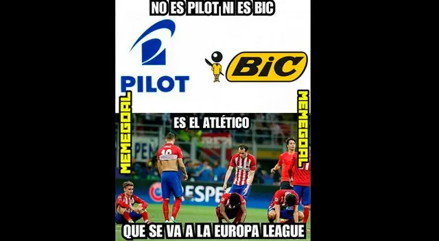 Eliminación del Atlético Madrid de la Champions League genera varios memes. Foto: Twitter
