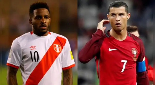 Jefferson Farfán y Cristiano Ronaldo, figuras de Perú y Portugal.