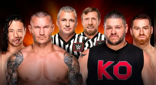En WWE Clash of Champions 2017, Kevin Owens & Sami Zayn vs. Randy Orton & Shinsuke Nakamura. Foto: WWE