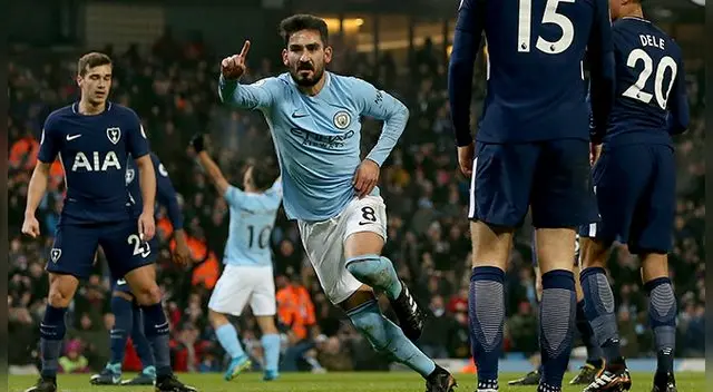 Ilkay Gundogan celebra el 1-0 del Manchester City en el Tottenham. Ilkay Gundogan celebra el 1-0 del Manchester City en el Tottenham.