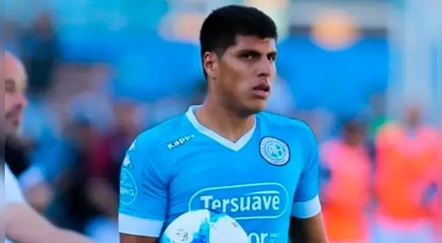 Hansell Riojas, durante un partido de Belgrano de Córdoba.