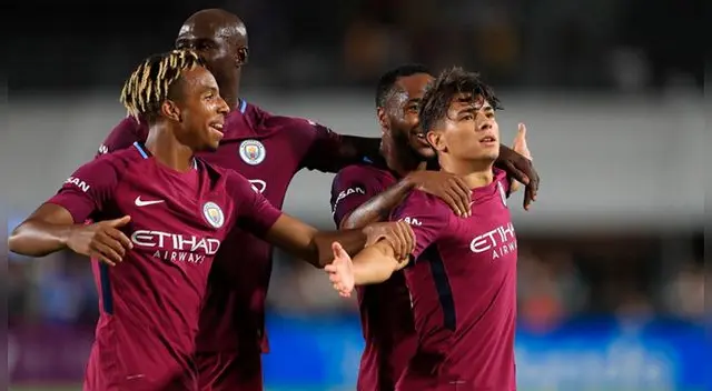 Brahim Díaz celebra un gol suyo en un amistoso ante el Real Madrid. Brahim Díaz celebra un gol suyo en un amistoso ante el Real Madrid.