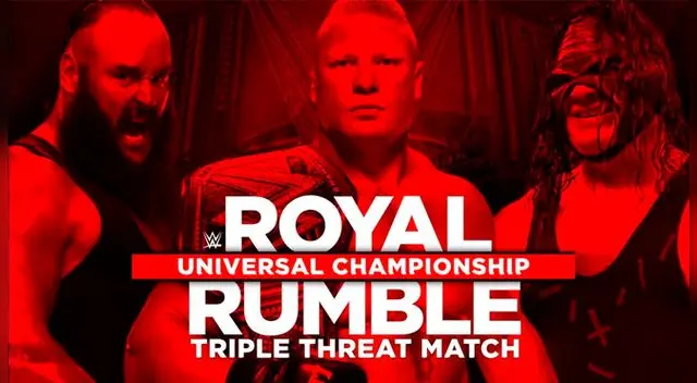Brock Lesnar peleará con Braun Strowman y Kane en Royal Rumble 2018.