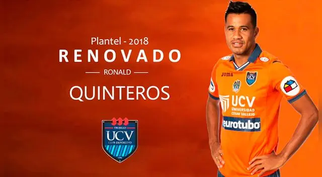 Ronald Quinteros renovó una temporada más con la Universidad César Vallejo Ronald Quinteros renovó una temporada más con la Universidad César Vallejo