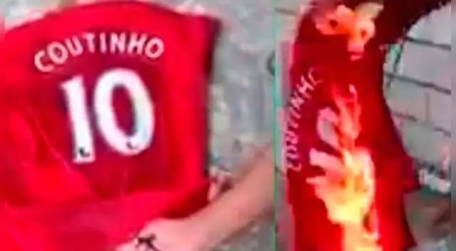 Philippe Coutinho: hinchas de Liverpool queman su camiseta por fichaje a FC Barcelona Philippe Coutinho: hinchas de Liverpool queman su camiseta por fichaje a FC Barcelona