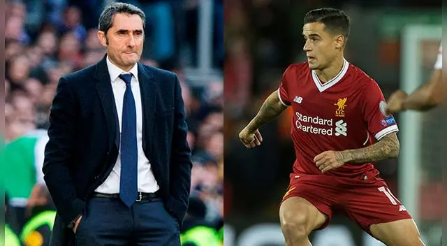 Ernesto Valverde y Philippe Coutinho.