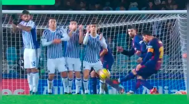 Lionel Messi anota golazo a la Real Sociedad. Lionel Messi anota golazo a la Real Sociedad.