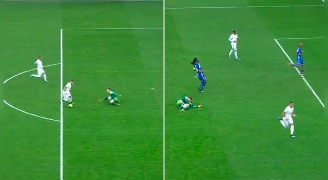 En el Olympique de Marsella vs. Estrasburgo, Dimitri payet lesionó al arquero rival con un regate. En el Olympique de Marsella vs. Estrasburgo, Dimitri payet lesionó al arquero rival con un regate.