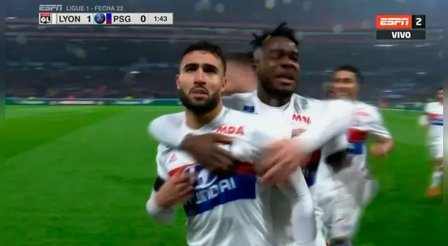 Nabil Fekir celebra su golazo al PSG.