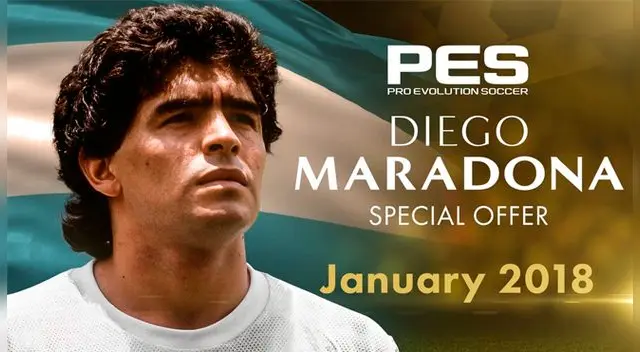 Diego Armando Maradona fue presentado en el PES 2018.