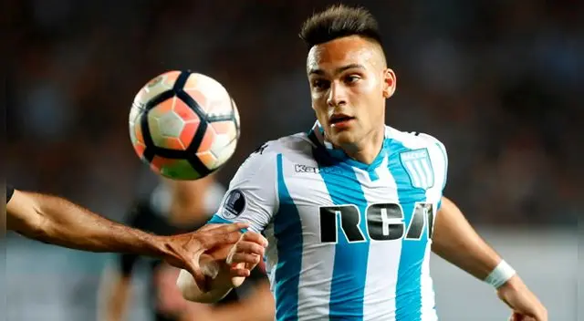 Lautaro Martínez, durante un partido con Racing. Lautaro Martínez, durante un partido con Racing.