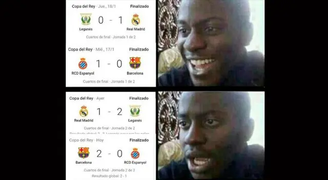 Los 'memes' tuvieron de punto al Real Madrid que se quedó en cuartos de final a manos del modesto Leganés. Los 'memes' tuvieron de punto al Real Madrid que se quedó en cuartos de final a manos del modesto Leganés.