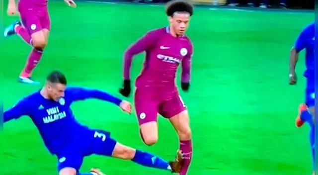 La criminal entrada de Joe Bennet a Leroy Sané.