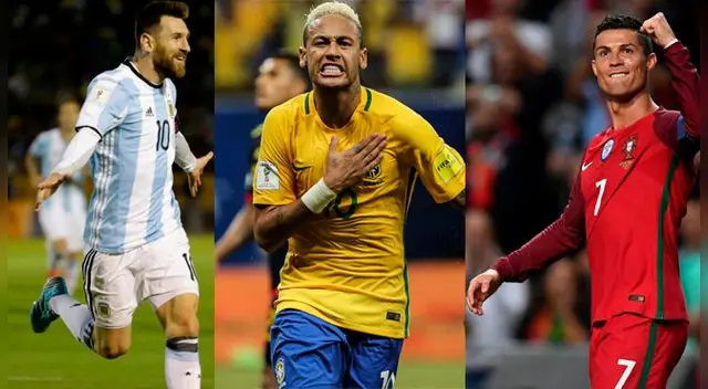 Lionel Messi, Neymar y Cristiano Ronaldo buscarán tocar la gloria en Rusia. Lionel Messi, Neymar y Cristiano Ronaldo buscarán tocar la gloria en Rusia.