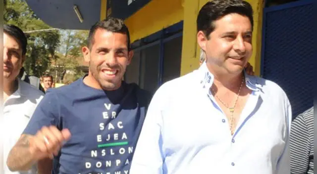 Carlos Tévez y Daniel Angelici.