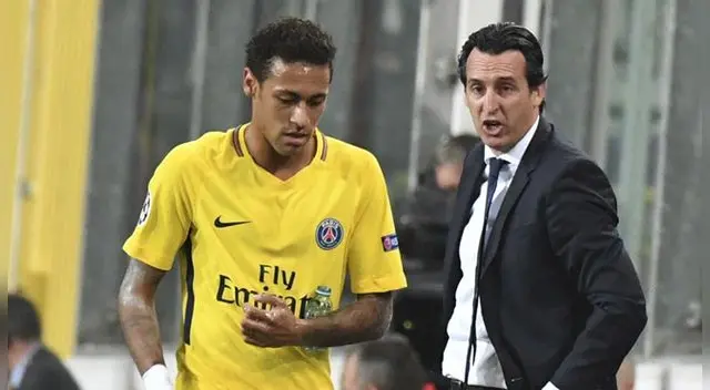 Neymar y Unai Emery. Neymar y Unai Emery.