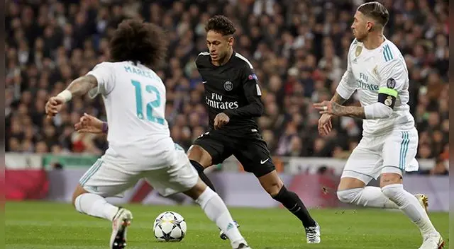 Neymar, durante el Real Madrid-PSG. Neymar, durante el Real Madrid-PSG.