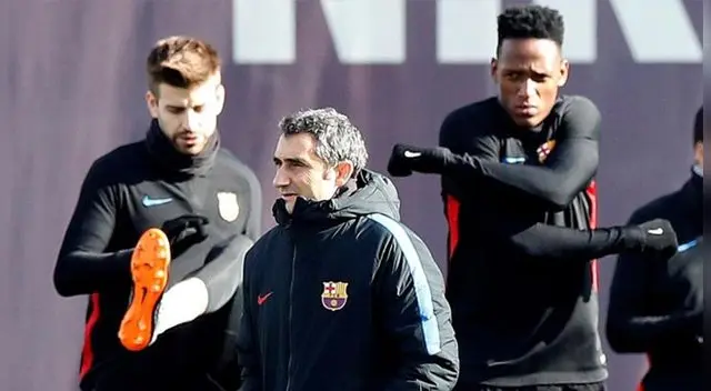 Ernesto Valverde y Yerry Mina.