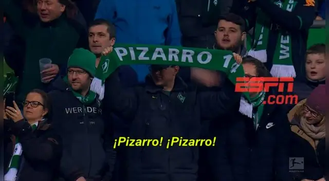 Claudio Pizarro anotó 143 goles con la camiseta del Werder Bremen.