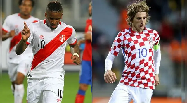 Jefferson Farfán (Perú) y Luka Modric (Croacia) se verán las caras en este partido amistoso previo al Mundial de Rusia 2018. Foto: AP Jefferson Farfán (Perú) y Luka Modric (Croacia) se verán las caras en este partido amistoso previo al Mundial de Rusia 2018. Foto: AP