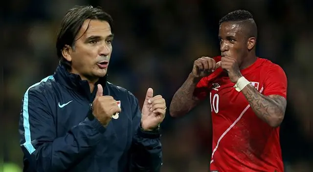 Zlatko Dalić y Jefferson Farfán.
